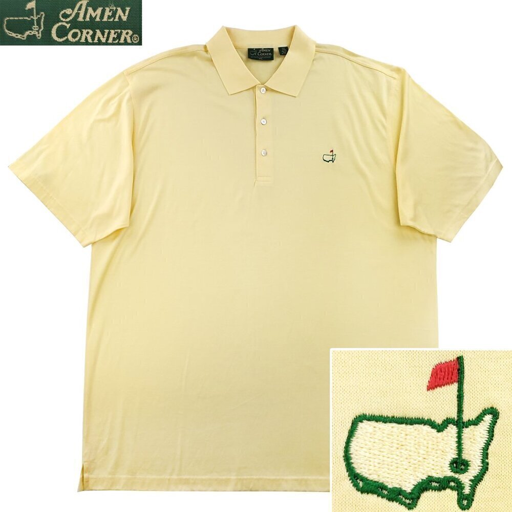 Master's Polo Shirt Amen Corner Pima Cotton Yellow Authentic Golf Merch Men XXL